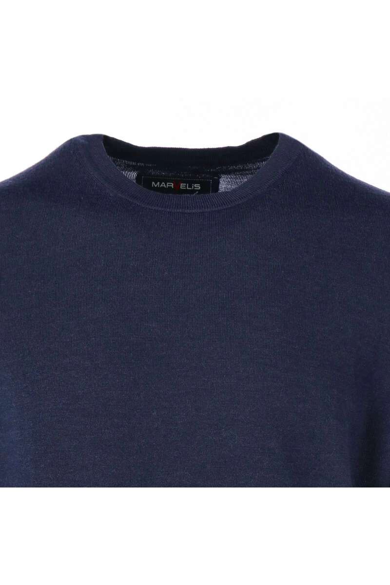 Marvelis Herren Pullover Rundhals Marine 2 Marvelis Herren Pullover Rundhals Marine – Bild 2