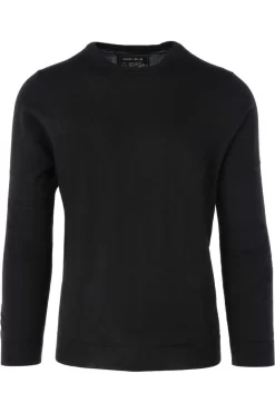 Marvelis Modern Fit Herren Strickpullover Rundhals Schwarz