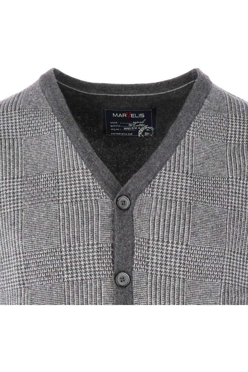 Marvelis Casual Modern Fit Weste V-Ausschnitt Grau 2 Marvelis Casual Modern Fit Weste V-Ausschnitt Grau – Bild 2