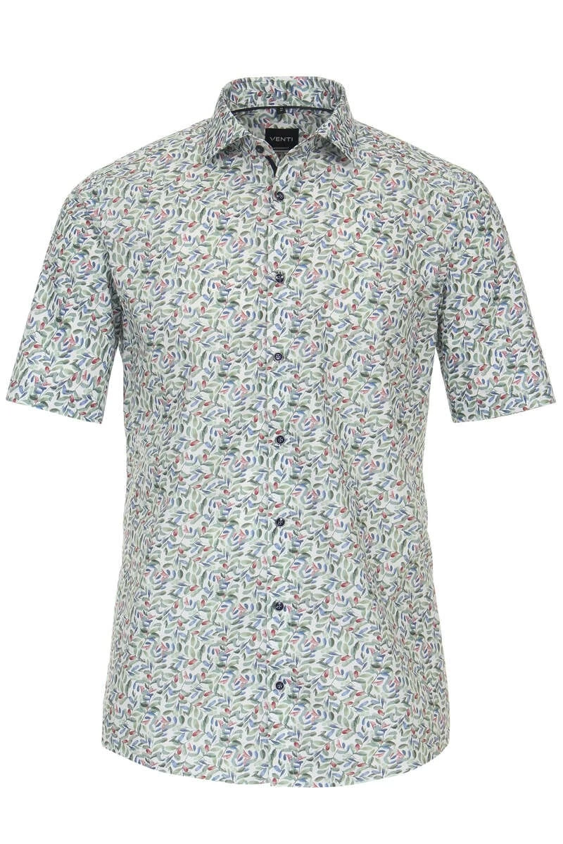 Venti Modern Fit Hemd Grün, Gemustert 1 Venti Modern Fit Hemd Grün, Gemustert