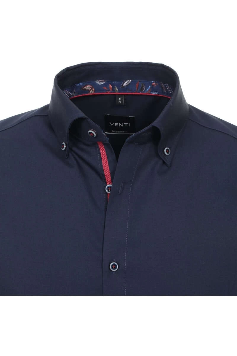 Venti Modern Fit Hemd Schwarz, Einfarbig 2 Venti Modern Fit Hemd Schwarz, Einfarbig – Bild 2