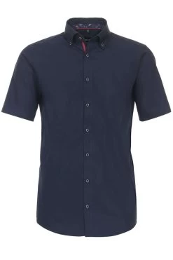 Venti Modern Fit Hemd Schwarz, Einfarbig