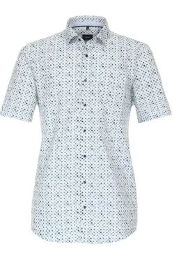 Venti Modern Fit Hemd Weiss, Gemustert