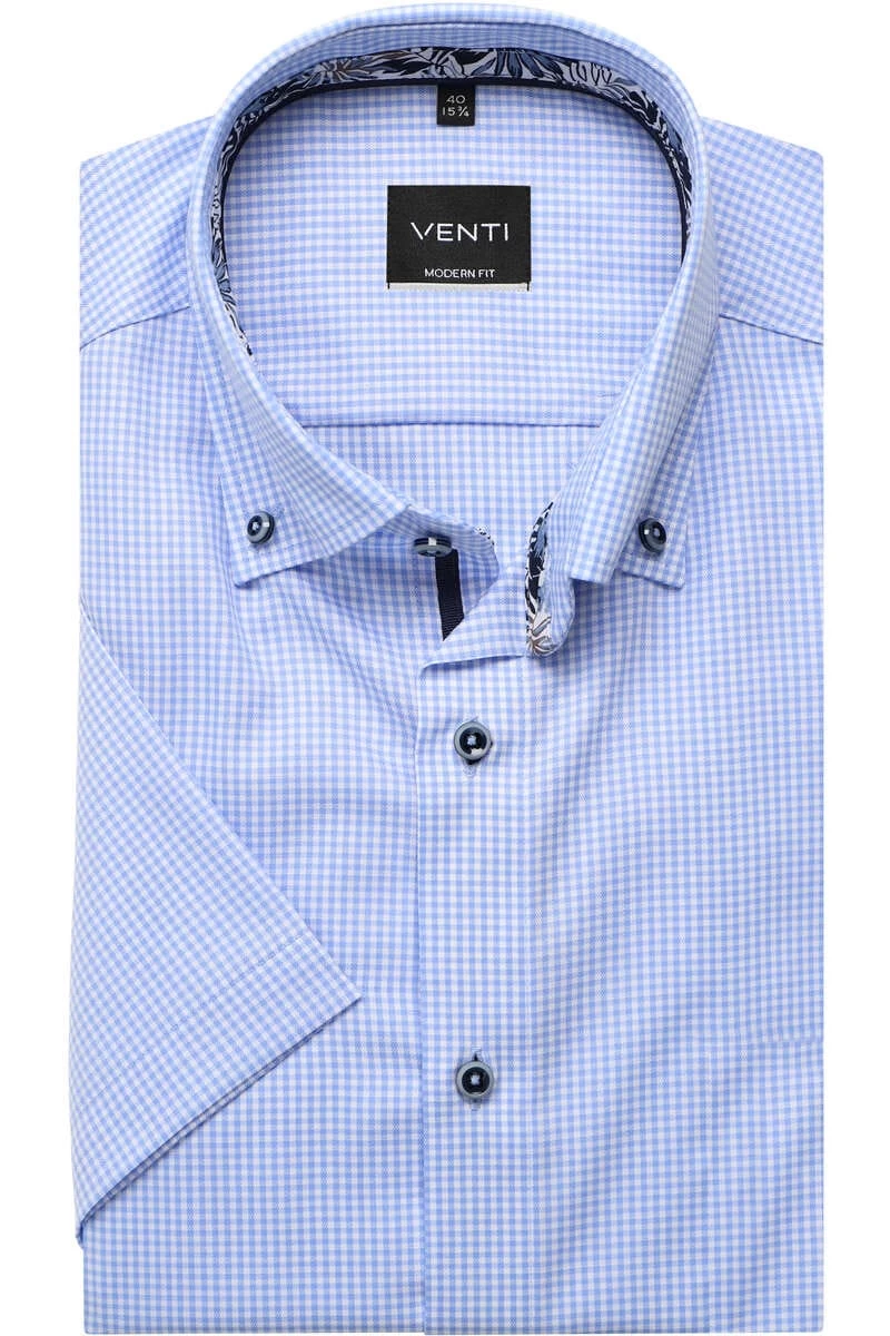Venti Modern Fit Hemd Blau/weiss, Kariert 1 Venti Modern Fit Hemd Blau/weiss, Kariert