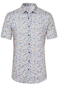 Desoto Slim Fit Jerseyhemd Orange/blau, Gemustert