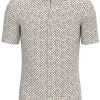 Desoto Slim Fit Jerseyhemd Weiss, Gemustert