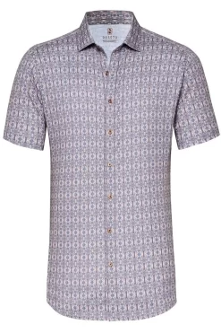 Desoto Slim Fit Jerseyhemd Pink, Gemustert