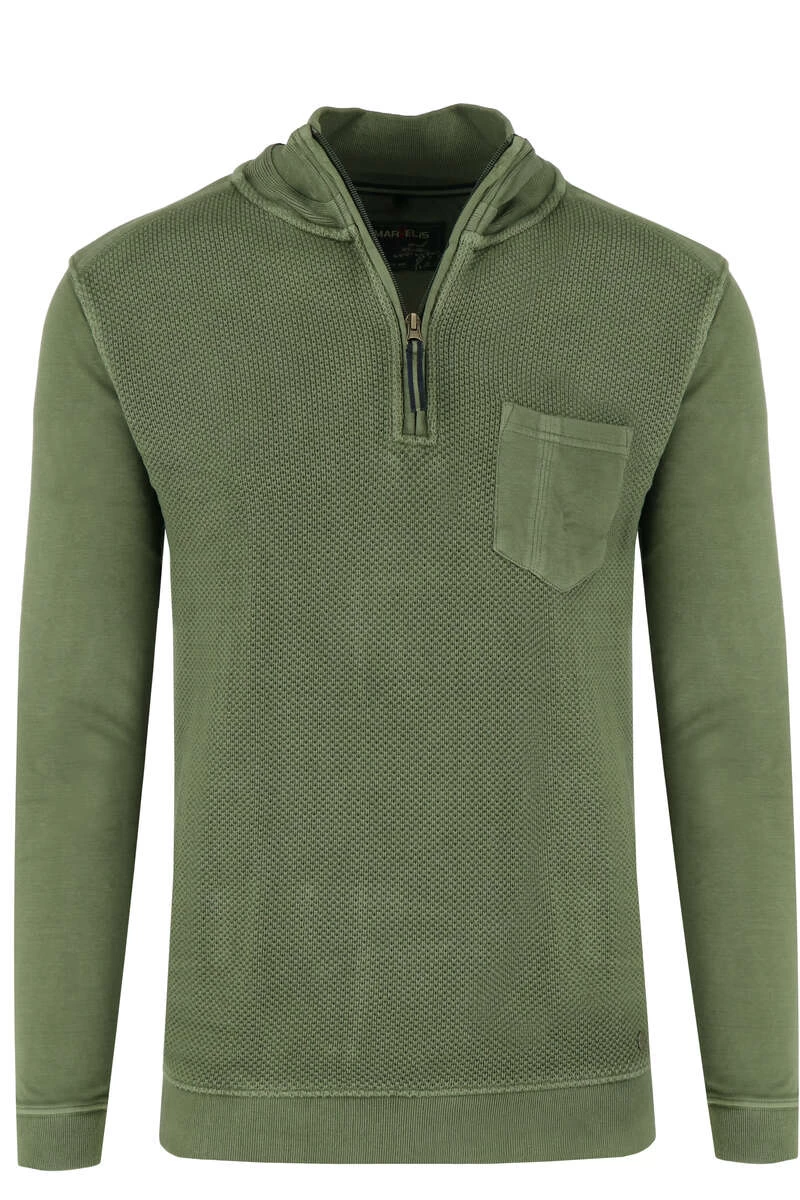 Marvelis Casual Modern Fit TroyerZip Grün 1 Marvelis Casual Modern Fit TroyerZip Grün