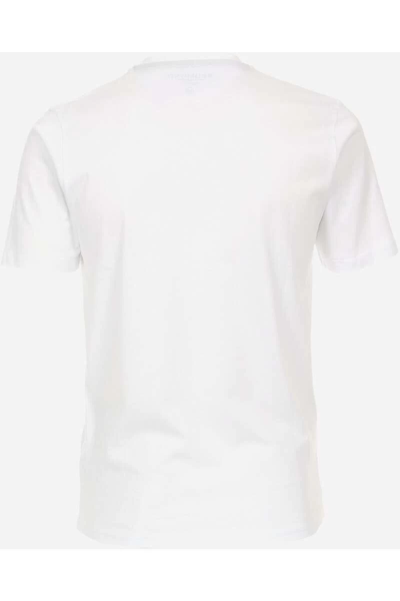 Redmond Casual Regular Fit T-Shirt Henleykragen Weiss, Einfarbig 2 Redmond Casual Regular Fit T-Shirt Henleykragen Weiss, Einfarbig – Bild 2