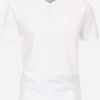 Redmond Casual Regular Fit T-Shirt Henleykragen Weiss, Einfarbig