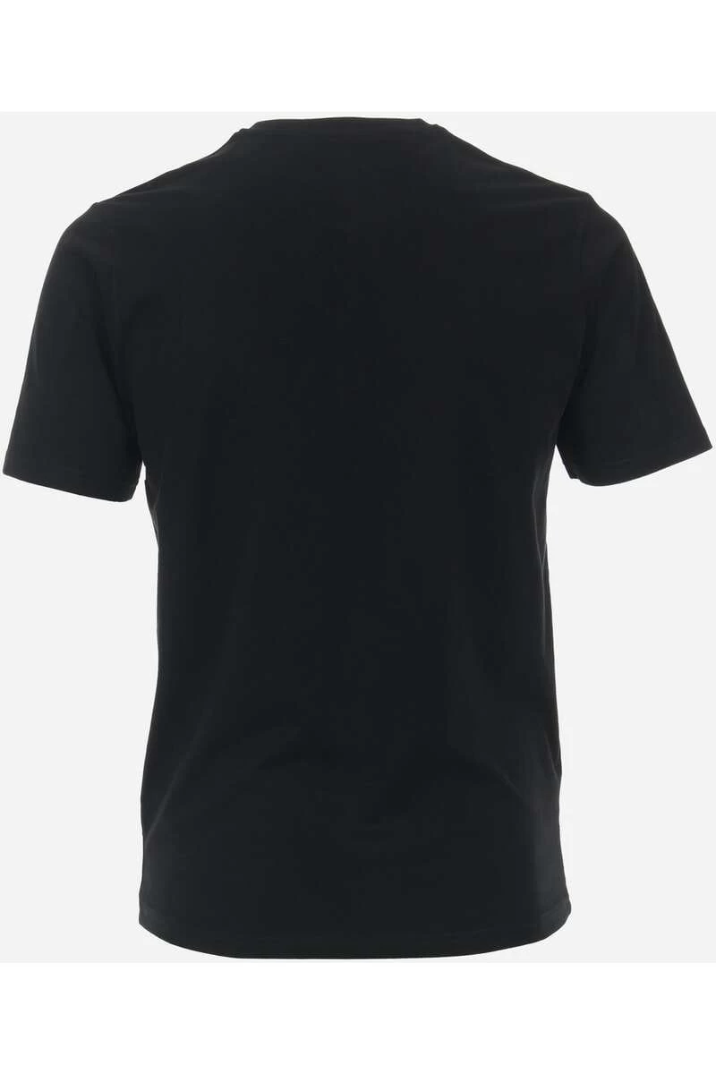 Redmond Casual Regular Fit T-Shirt Henleykragen Schwarz, Einfarbig 2 Redmond Casual Regular Fit T-Shirt Henleykragen Schwarz, Einfarbig – Bild 2