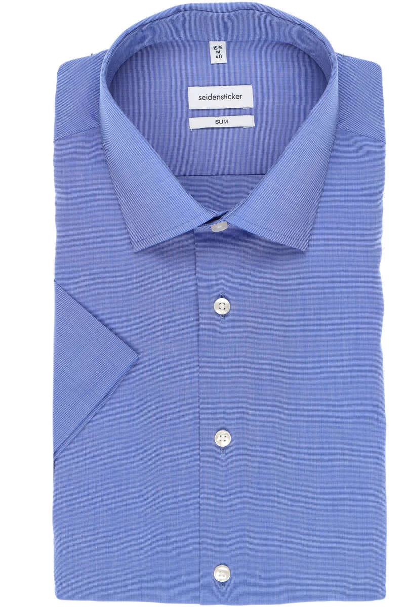 Seidensticker Slim Fit Hemd Bleu, Einfarbig 1 Seidensticker Slim Fit Hemd Bleu, Einfarbig