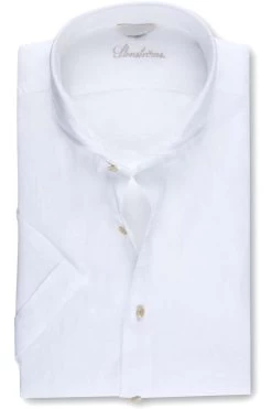 Stenströms Fitted Body Leinenhemd Weiss, Einfarbig