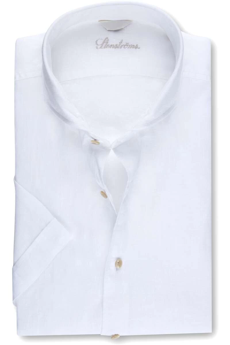 Stenströms Fitted Body Leinenhemd Weiss, Einfarbig 1 Stenströms Fitted Body Leinenhemd Weiss, Einfarbig
