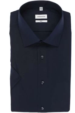 Seidensticker Slim Fit Hemd Marine, Einfarbig