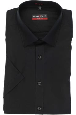 Marvelis Body Fit Hemd Schwarz, Einfarbig