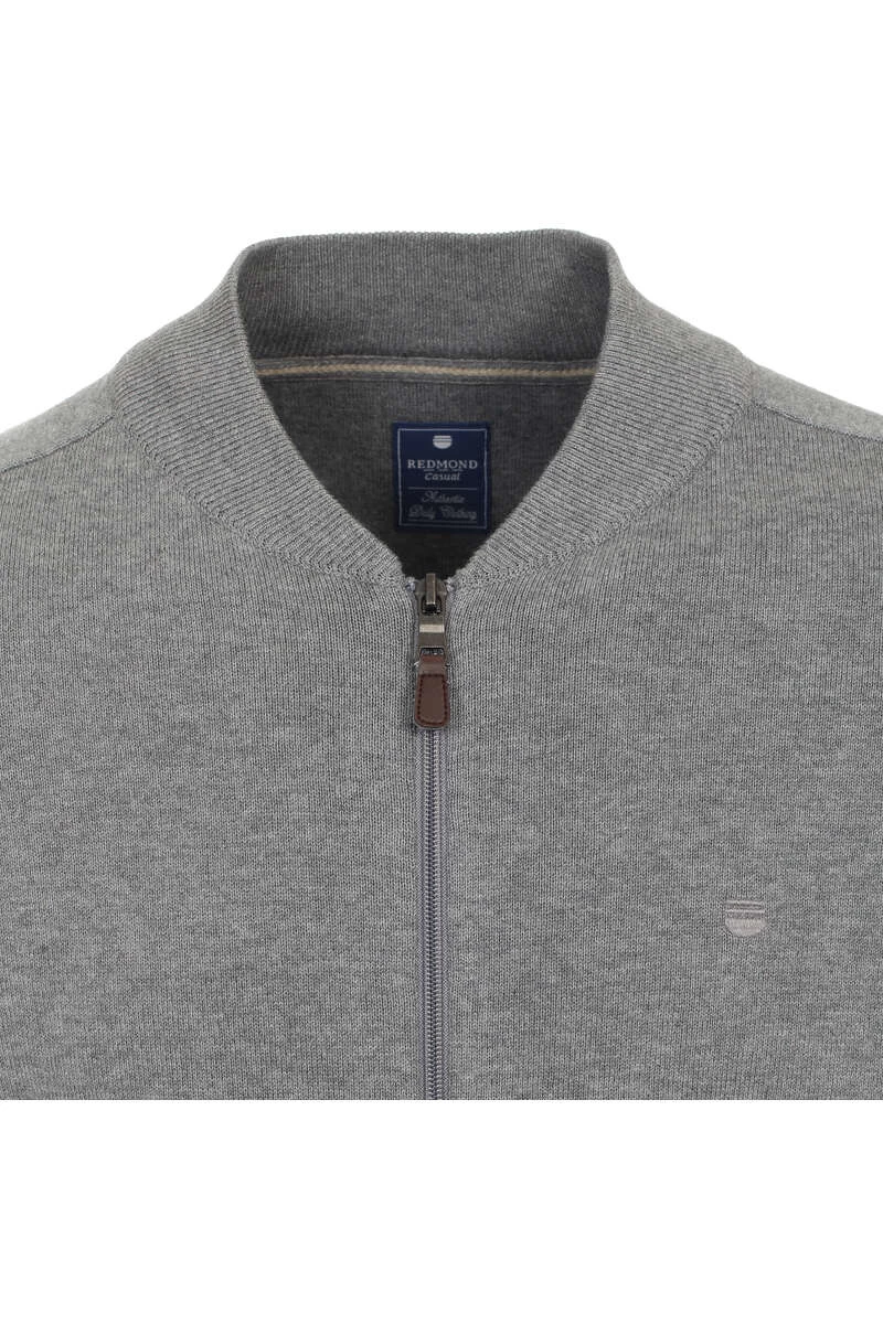 Redmond Casual Regular Fit CardiganZip Grau 2 Redmond Casual Regular Fit CardiganZip Grau – Bild 2