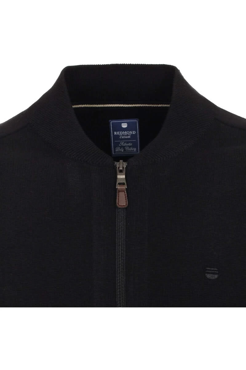 Redmond Casual Regular Fit CardiganZip Schwarz 2 Redmond Casual Regular Fit CardiganZip Schwarz – Bild 2