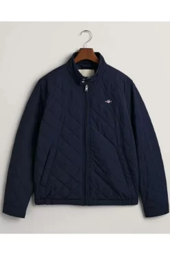 GANT Regular Fit Herren Steppjacke Knopfleiste Navy