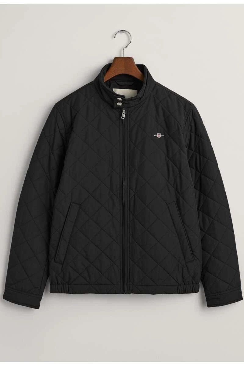 GANT Regular Fit Herren Steppjacke Knopfleiste Schwarz 1 GANT Regular Fit Herren Steppjacke Knopfleiste Schwarz