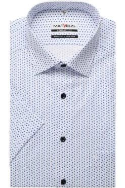 Marvelis Comfort Fit Hemd Weiss, Gemustert