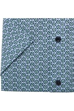 Marvelis Comfort Fit Hemd Blau/grün, Gemustert -Ho ho ho, Mode in Grün. 7108 32 45 2 800