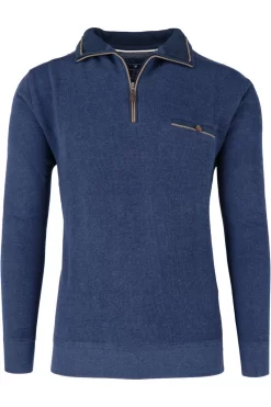 Redmond Casual Regular Fit TroyerZip Blau/braun
