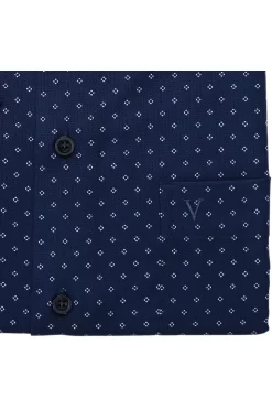 Marvelis Modern Fit Hemd Marine, Gemustert -Ho ho ho, Mode in Grün. 7253 32 18 4 800