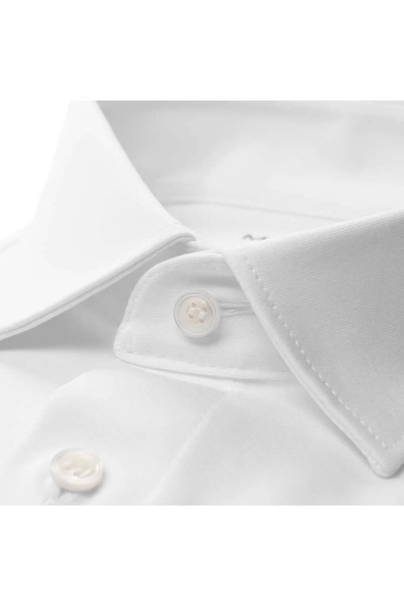 Marvelis Modern Fit Jerseyhemd Weiss, Einfarbig 2 Marvelis Modern Fit Jerseyhemd Weiss, Einfarbig – Bild 2