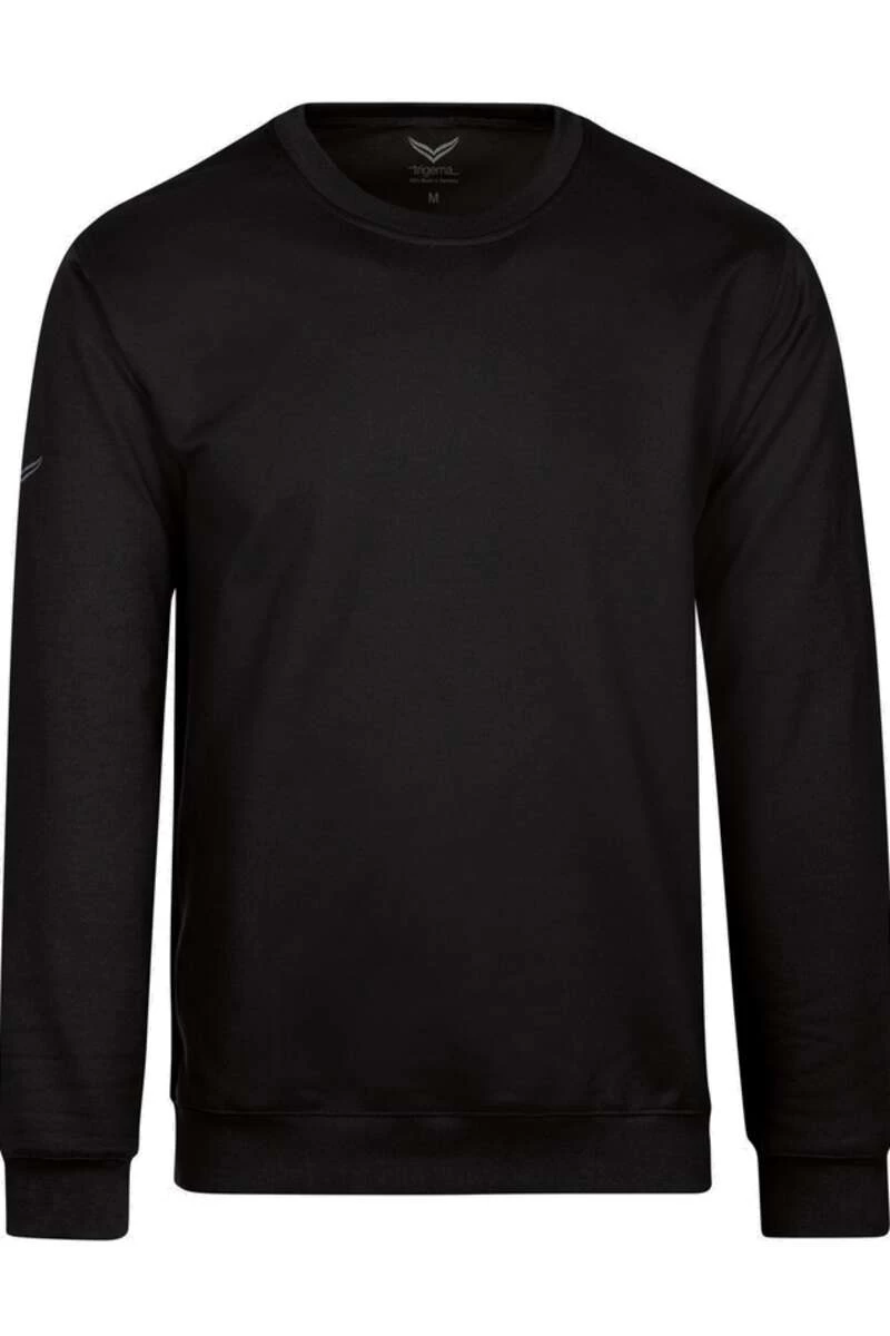TRIGEMA Comfort Fit Sweatshirt Rundhals Schwarz 1 TRIGEMA Comfort Fit Sweatshirt Rundhals Schwarz