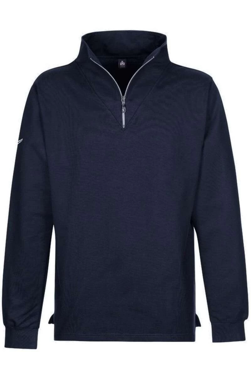 TRIGEMA Comfort Fit Sweatshirt Zip Navy 1 TRIGEMA Comfort Fit Sweatshirt Zip Navy