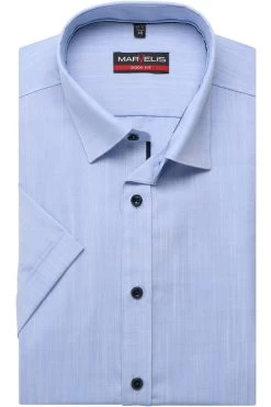 Marvelis Body Fit Hemd Bleu, Einfarbig