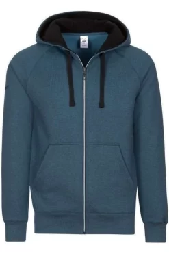 TRIGEMA Comfort Fit Sweatjacke Mit Kapuze Zip Petrol
