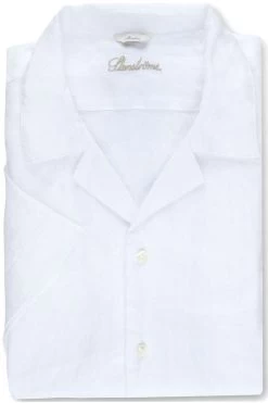 Stenströms Slimline Leinenhemd Weiss, Einfarbig