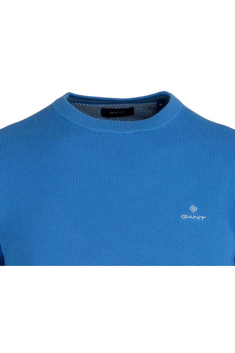 GANT Regular Fit Herren Pullover Rundhals Hellblau 2 GANT Regular Fit Herren Pullover Rundhals Hellblau – Bild 2