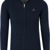 GANT Regular Fit Herren Strickjacke Zip Nachtblau