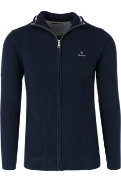 GANT Regular Fit Herren Strickjacke Zip Nachtblau