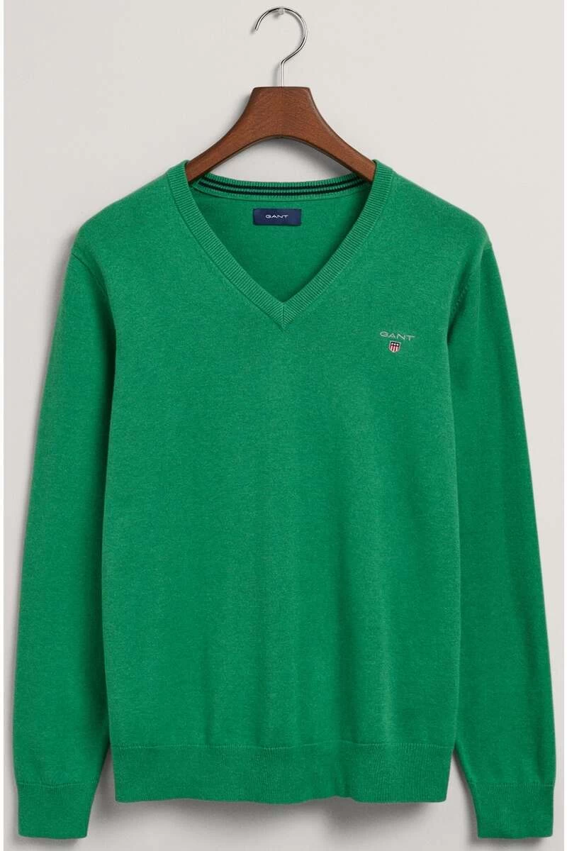 GANT Regular Fit Herren Pullover V-Ausschnitt Grün 1 GANT Regular Fit Herren Pullover V-Ausschnitt Grün