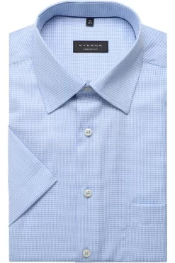 ETERNA Comfort Fit Hemd Hellblau, Strukturiert