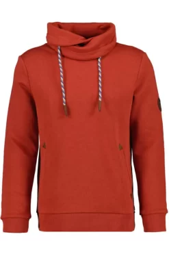 RAGMAN Regular Fit Sweatshirt Stehkragen Rostrot