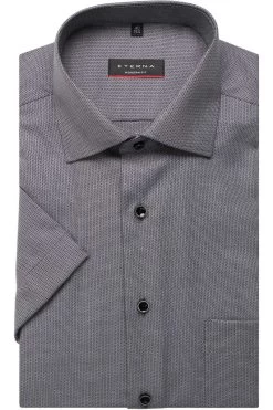 ETERNA Modern Fit Hemd Anthrazit, Strukturiert