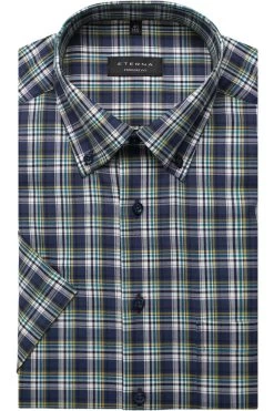 ETERNA Comfort Fit Hemd Grün, Kariert