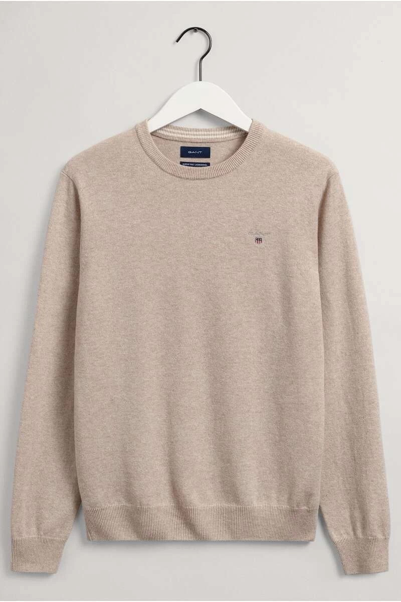 GANT Regular Fit Herren Pullover Rundhals Hellbraun 3 GANT Regular Fit Herren Pullover Rundhals Hellbraun – Bild 3