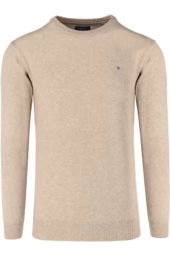 GANT Regular Fit Herren Pullover Rundhals Hellbraun