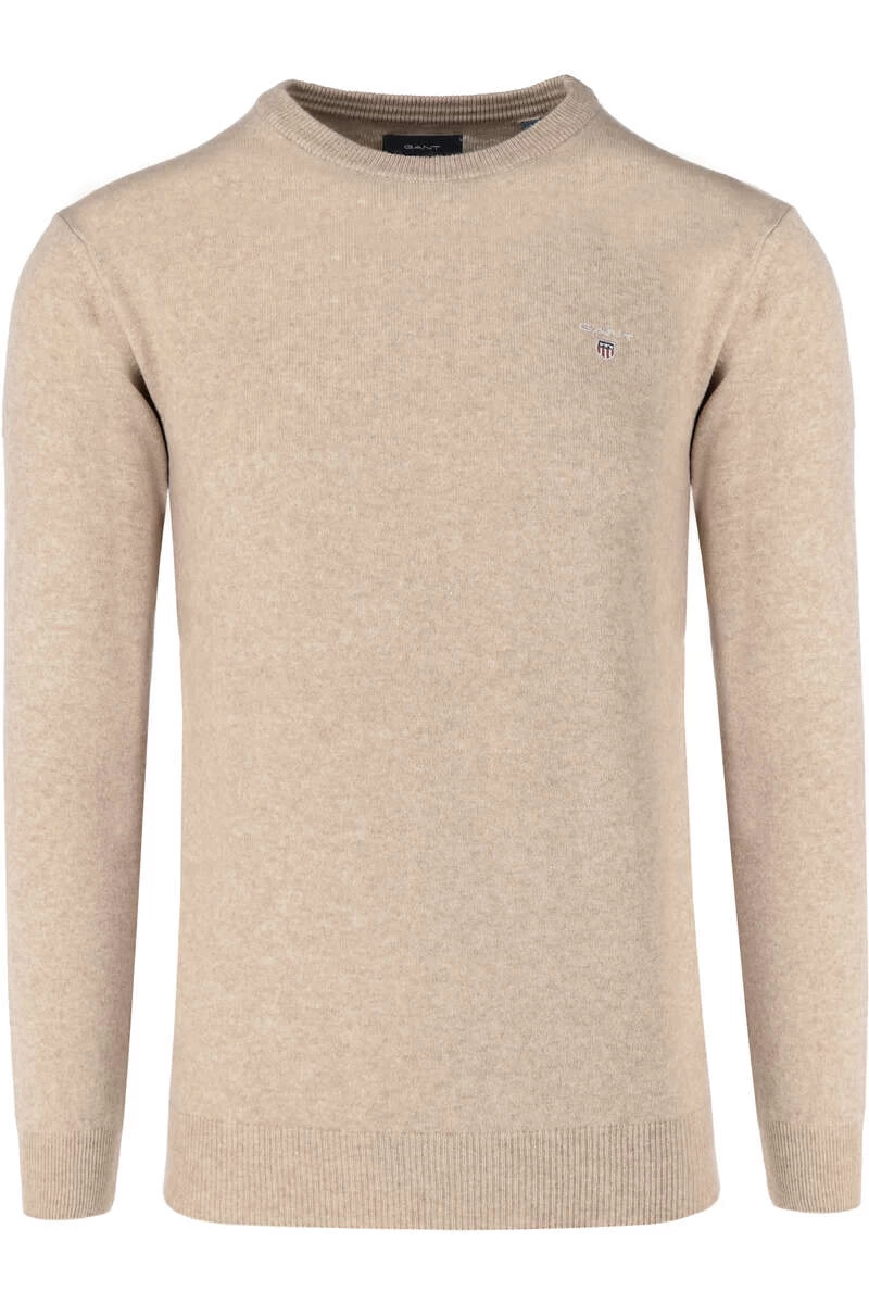 GANT Regular Fit Herren Pullover Rundhals Hellbraun 1 GANT Regular Fit Herren Pullover Rundhals Hellbraun