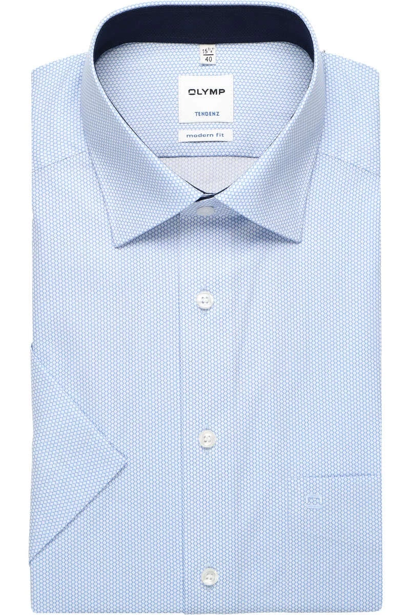 OLYMP Tendenz Modern Fit Hemd Bleu, Faux-uni 1 OLYMP Tendenz Modern Fit Hemd Bleu, Faux-uni