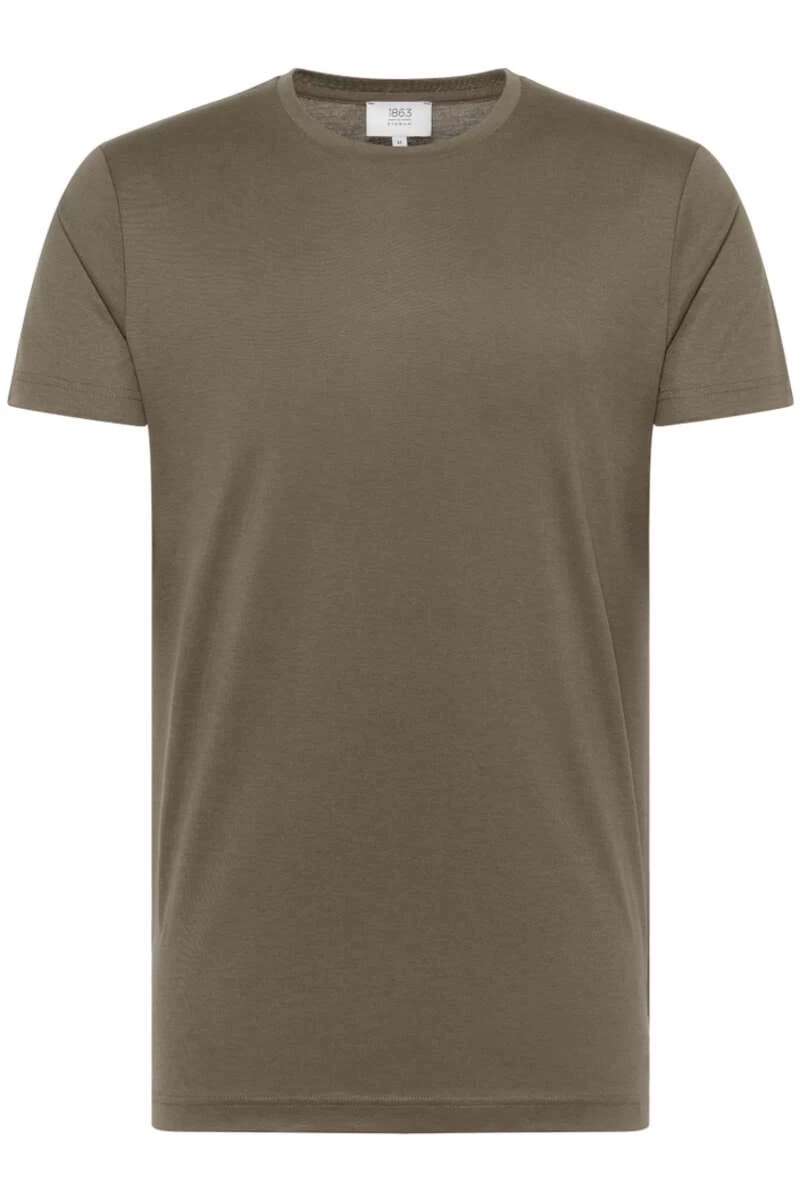 ETERNA 1863 Modern Fit T-Shirt Rundhals Steingrau, Einfarbig 1 ETERNA 1863 Modern Fit T-Shirt Rundhals Steingrau, Einfarbig