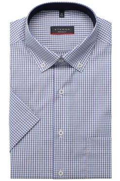 ETERNA Modern Fit Hemd Hellblau/rose, Kariert