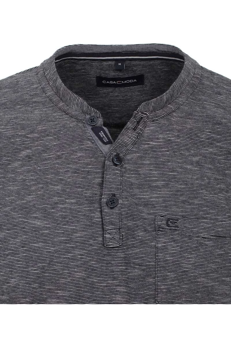 Casa Moda Casual T-Shirt Henley Blau, Melange 2 Casa Moda Casual T-Shirt Henley Blau, Melange – Bild 2