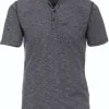 Casa Moda Casual  T-Shirt Henley Blau, Melange